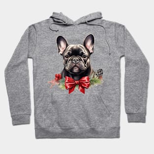 Christmas French Bulldog Wreath Hoodie